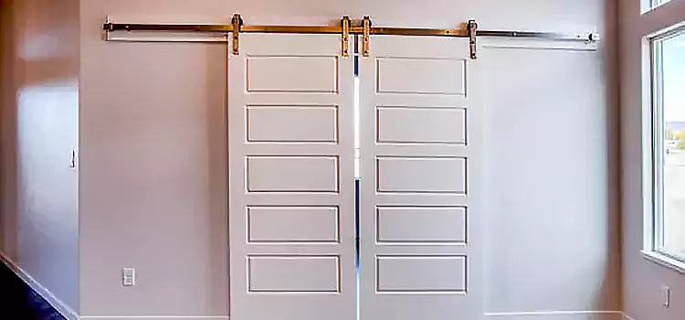 Glass Barn Door with Installation Hardware Kit Maple Valley